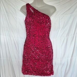 Loyeloy fuchsia Sequins Mini Bodycon Dress size 4